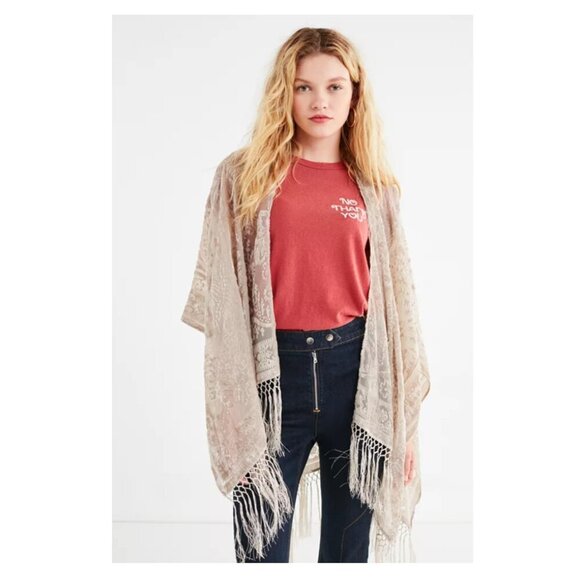Urban Outfitters Echo burnout Beige Kimono - Picture 1 of 10